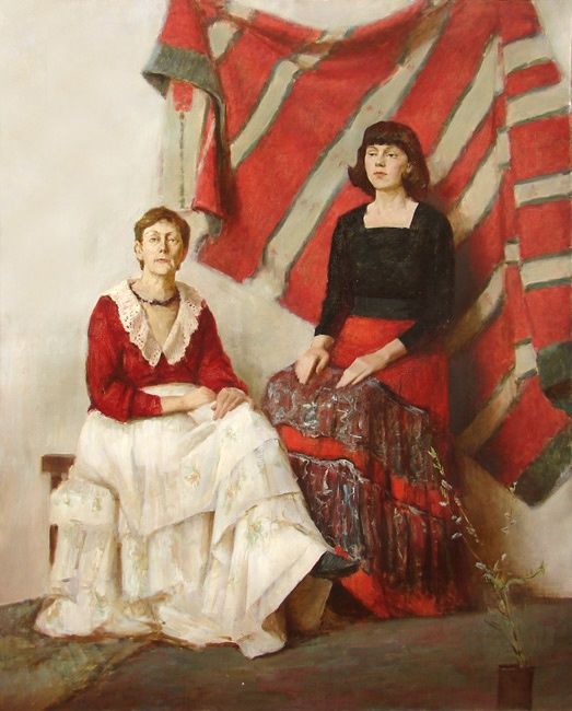 Painting titled ""Две женщины"" by Igor Panov, Original Artwork, Oil