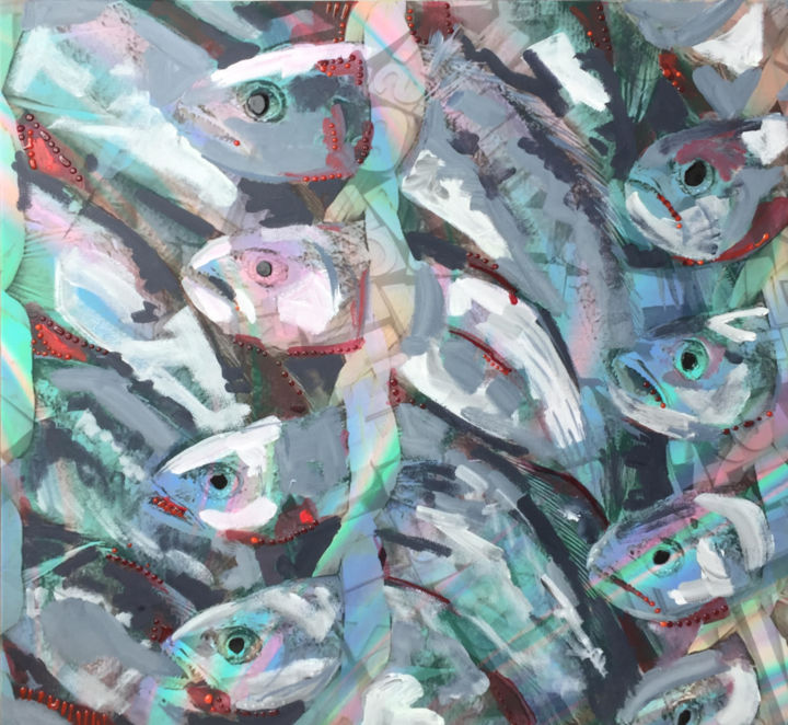 Painting titled "Search" by Victoria Purynova, Original Art, Acrylic Mounted on Wood Panel