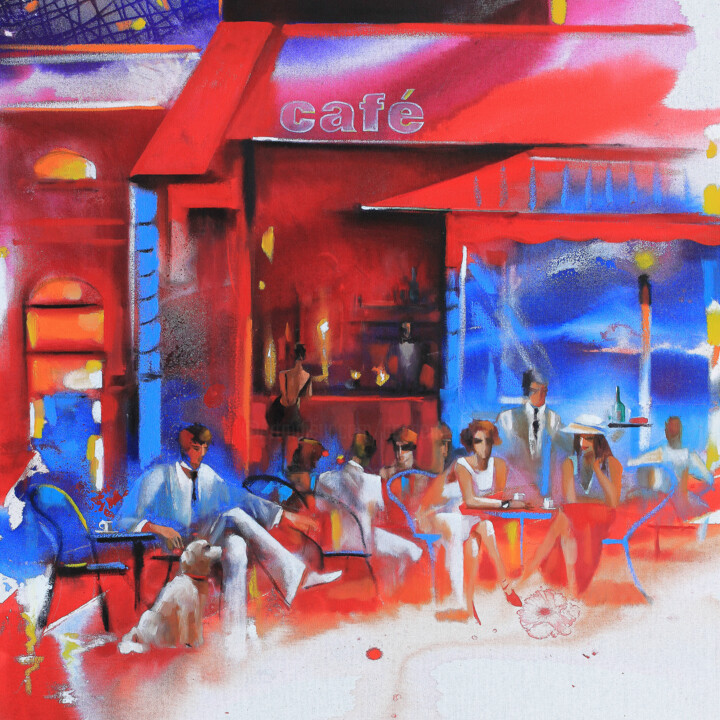 绘画 标题为“Cafe Paris 3, limit…” 由Ira Tsantekidou, 原创艺术品, 其他