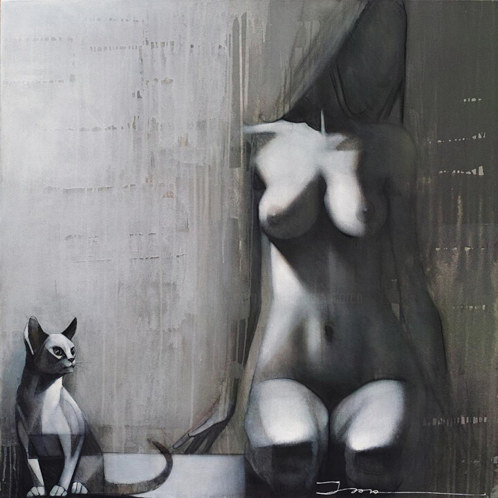 Malarstwo zatytułowany „Cats” autorstwa Ira Tsantekidou, Oryginalna praca