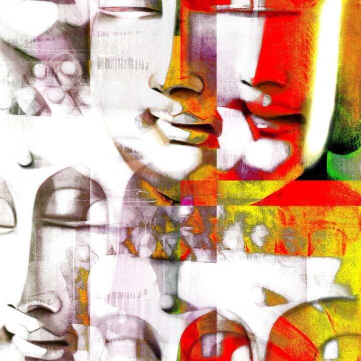 Картина под названием "Buddha Dreams  18" - Ira Tsantekidou, Подлинное произведение искусства, Цифровая живопись