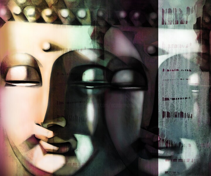 Painting titled "Buddha Dreams  16" by Ira Tsantekidou, Original Artwork, Digital Painting