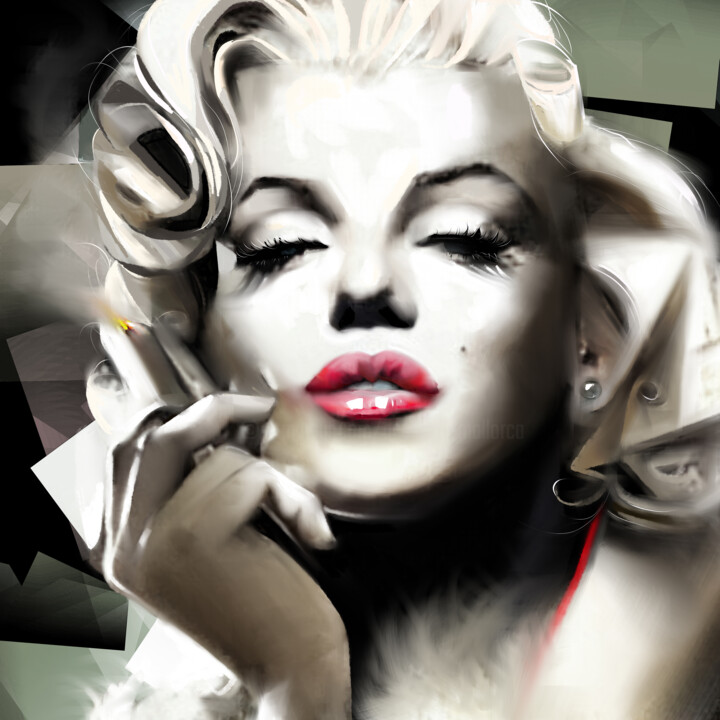 Malerei mit dem Titel "Marilyn Monroe" von Ira Tsantekidou, Original-Kunstwerk, Digitale Malerei