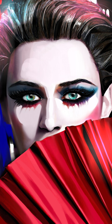 Malerei mit dem Titel "Katy Perry 1" von Ira Tsantekidou, Original-Kunstwerk, Digitale Malerei
