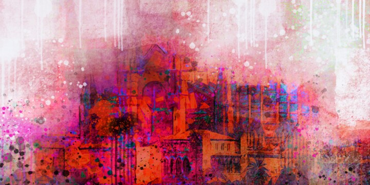 Malerei mit dem Titel "Cathedral in Palma 1" von Ira Tsantekidou, Original-Kunstwerk, Digitale Malerei