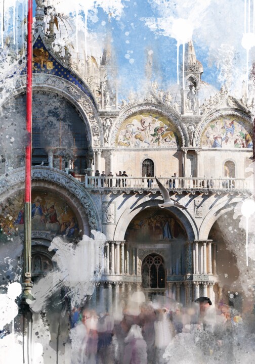 Malerei mit dem Titel "Venice, St Mark's B…" von Ira Tsantekidou, Original-Kunstwerk, Digitale Malerei
