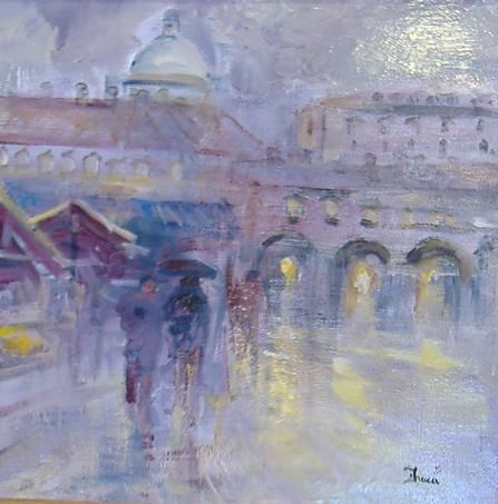 Painting titled "Torino / Porta Pala…" by Ira-Ma, Original Artwork, Oil