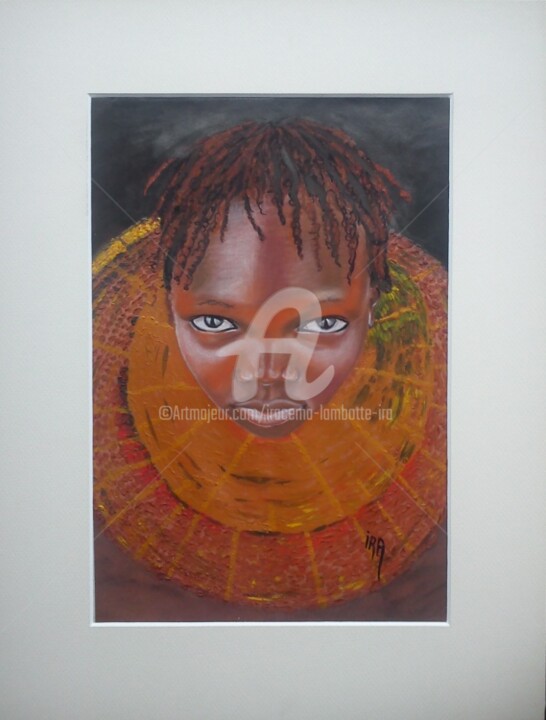 Zeichnungen mit dem Titel "Massai" von Iracéma Lambotte (ira), Original-Kunstwerk, Pastell