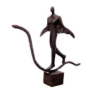 Sculpture titled "woman and snake" by Haider Wady, Original Artwork, Metals
