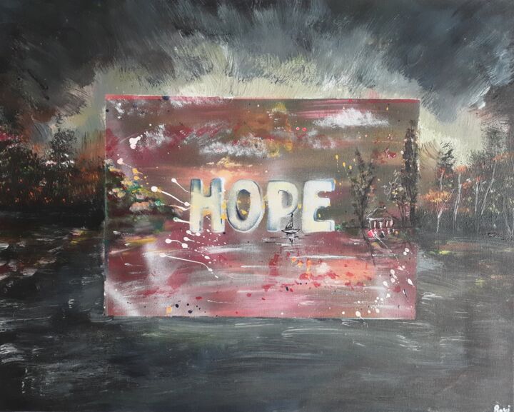 Arts numériques intitulée "Hope" par Don Ravi, Œuvre d'art originale, Acrylique Monté sur Châssis en bois