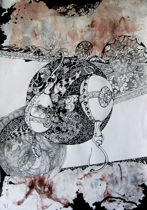 Картина под названием "из триптиха «Камни»…" - Irina Mironets, Подлинное произведение искусства, Чернила