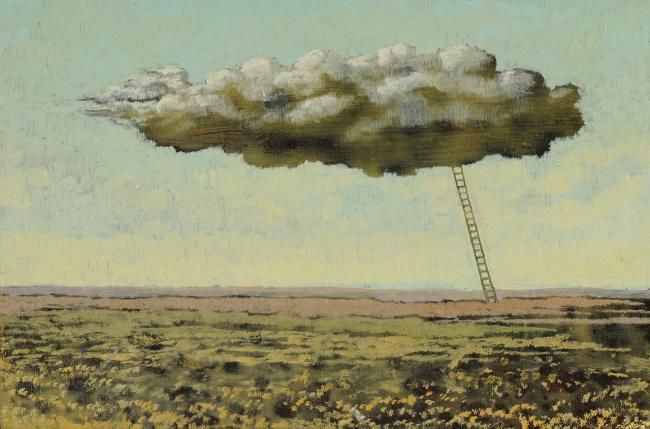 Schilderij getiteld "Cloud and Ladder" door Ireland, Origineel Kunstwerk