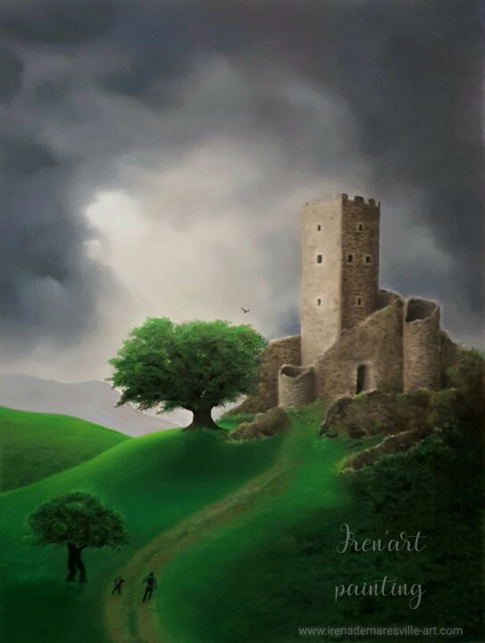 Painting titled "L'arbre qui voulait…" by Iren'Art Painting, Original Artwork, Pastel