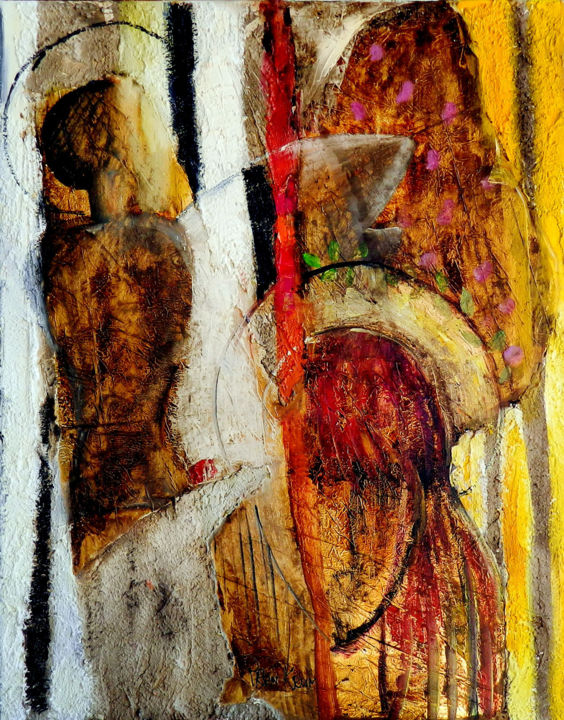 Pittura intitolato "Icon" da Iren Krum, Opera d'arte originale, Olio Montato su Telaio per barella in legno