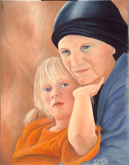 Картина под названием "Motherhood" - Iren Gefen, Подлинное произведение искусства,