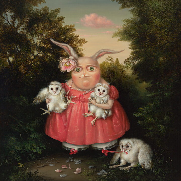 Картина под названием "Owl Fancier-3. Orig…" - Irena Aizen, Подлинное произведение искусства, Акрил