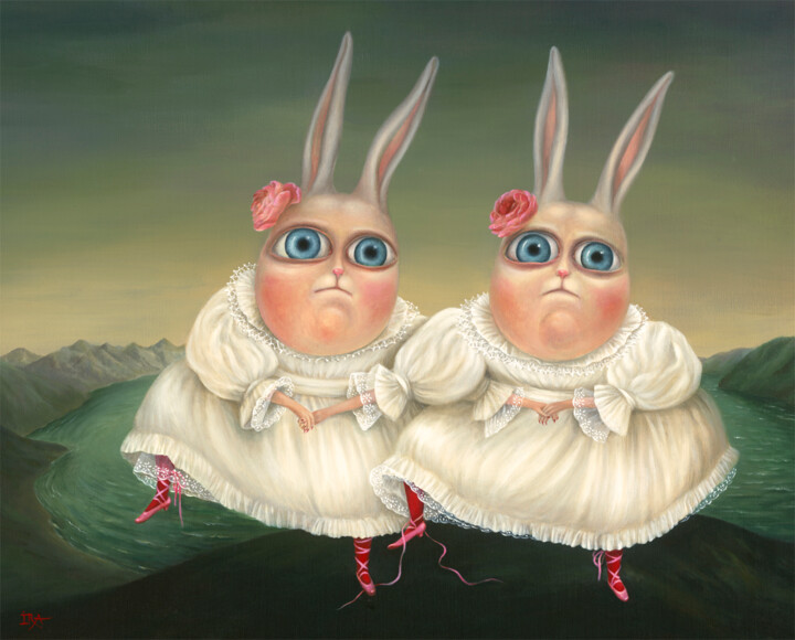 Pintura titulada "Dancing Twins. Orig…" por Irena Aizen, Obra de arte original, Acrílico