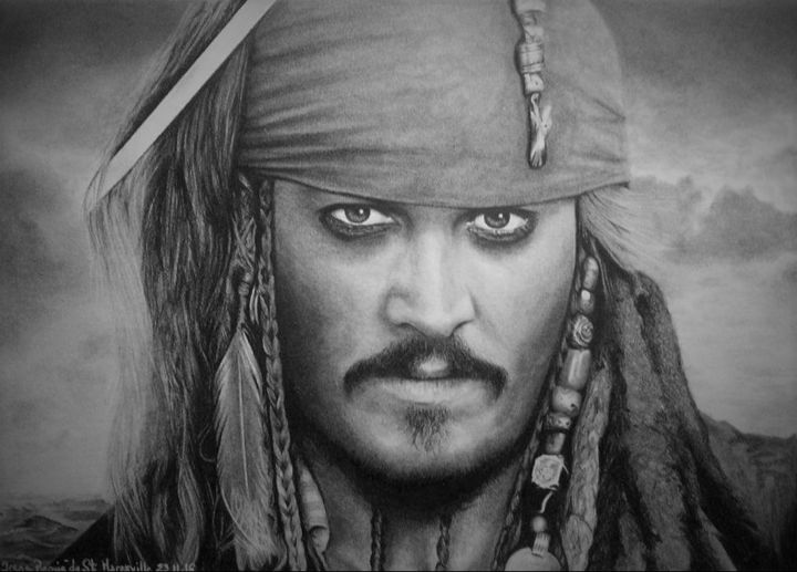 Captain Jack Sparrow, Drawing by Irena Pinquié De Sainte Maresville |  Artmajeur