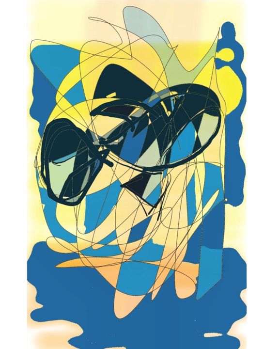Grafika cyfrowa / sztuka generowana cyfrowo zatytułowany „Whale” autorstwa Irena Goftman, Oryginalna praca, Malarstwo cyfrowe