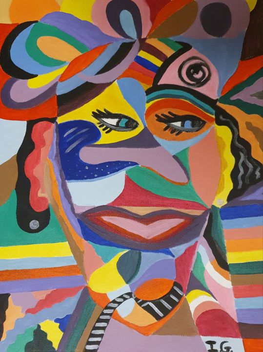 Painting titled "Gypsy" by Irena Goftman, Original Artwork, Acrylic