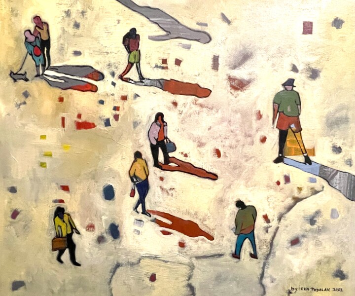 Malarstwo zatytułowany „"Na kazimierzu'” autorstwa Irena Podolak, Oryginalna praca, Olej