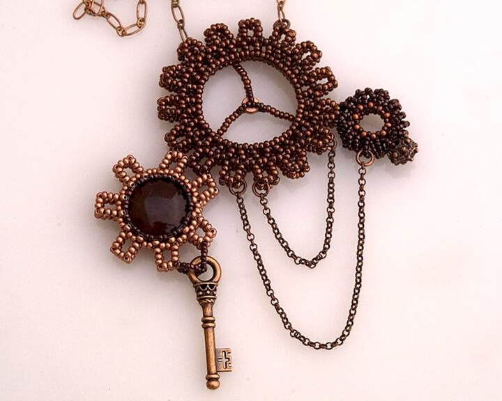 「Steampunk pendant “…」というタイトルのデザイン Irena Zelickmanによって, オリジナルのアートワーク, ジュエリー