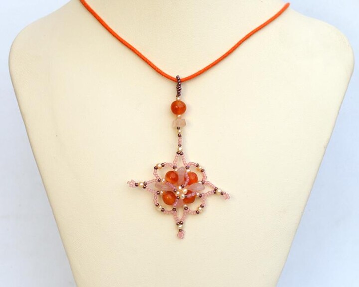 Design titled "Pink and orange sta…" by Irena Zelickman, Original Artwork, Jewelry