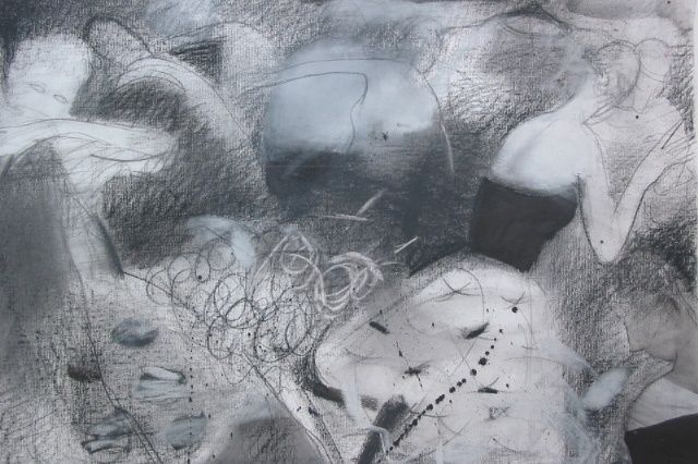 Drawing titled "Dance II" by Irena Luse, Original Artwork, Charcoal