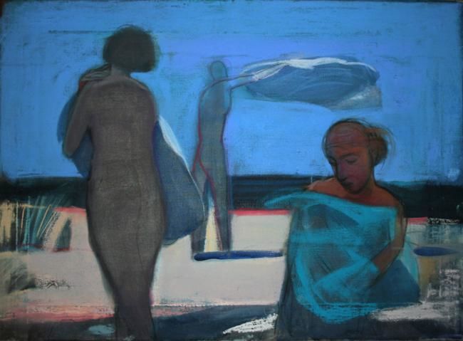 Painting titled "Swimmers" by Irena Luse, Original Artwork