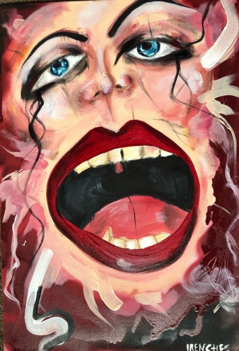Painting titled "Open Your Mouth" by Irena Narbutovskikh, Original Artwork, Acrylic