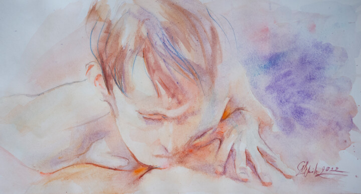 Peinture intitulée "MOMENTS OF LOVE. №4…" par Irene Bibik-Chkolian, Œuvre d'art originale, Aquarelle