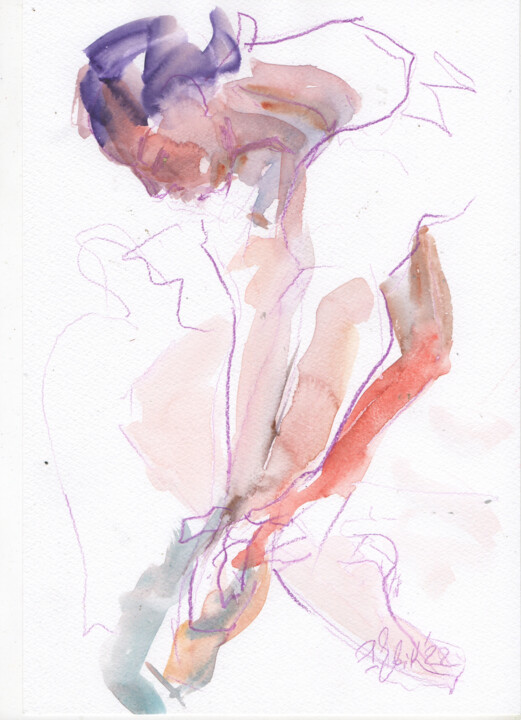 Peinture intitulée "Dreams of ballet. S…" par Irene Bibik-Chkolian, Œuvre d'art originale, Aquarelle