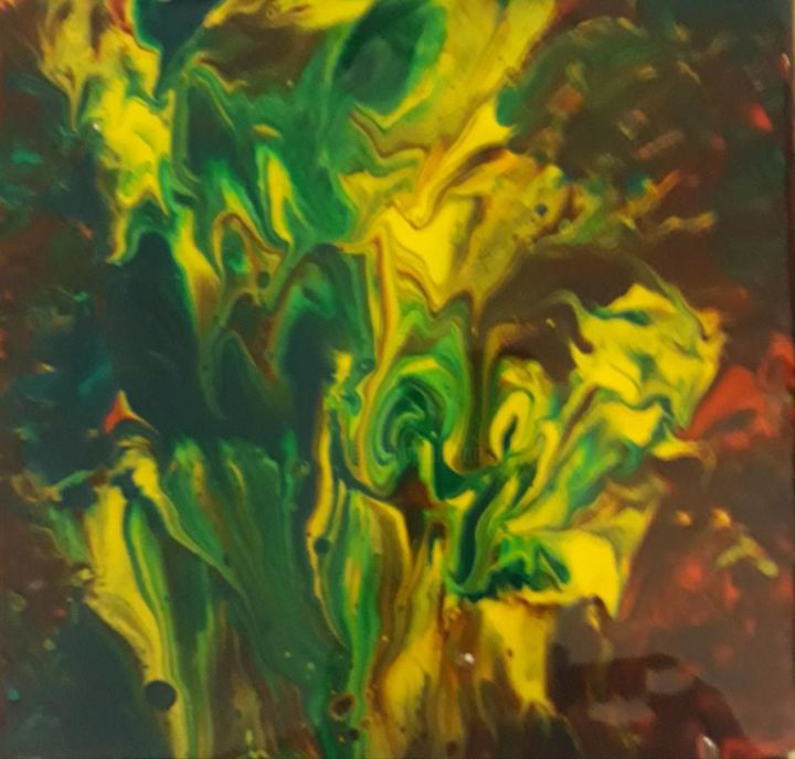Peinture intitulée "Jonquilles à ma faç…" par Irene Guinez, Œuvre d'art originale, Acrylique