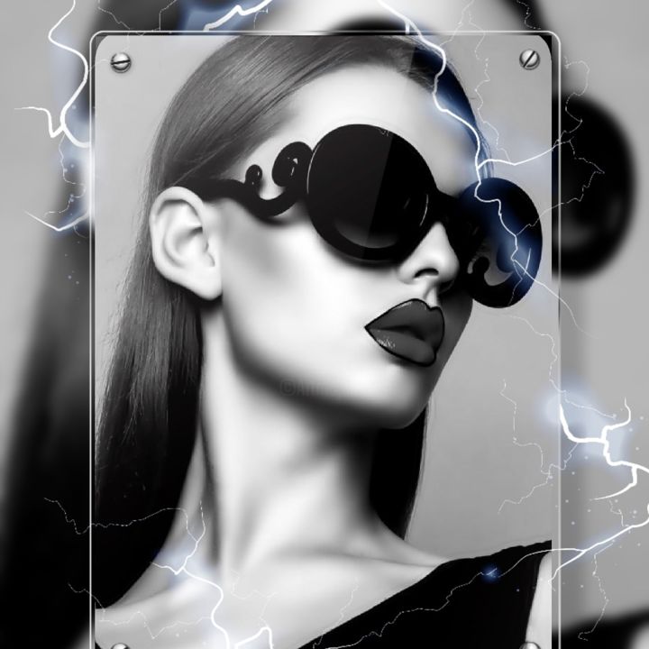 Fotografie mit dem Titel "Lady lunettes" von Irene Guinez, Original-Kunstwerk, Manipulierte Fotografie