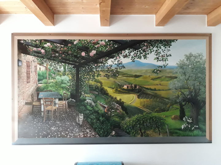 Pittura intitolato "Tuscan countryside" da Antonio Sirtori, Opera d'arte originale