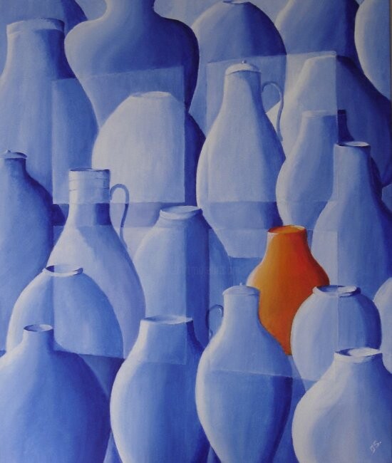 Peinture intitulée "La Poterie Orange ." par Irene Streichert, Œuvre d'art originale