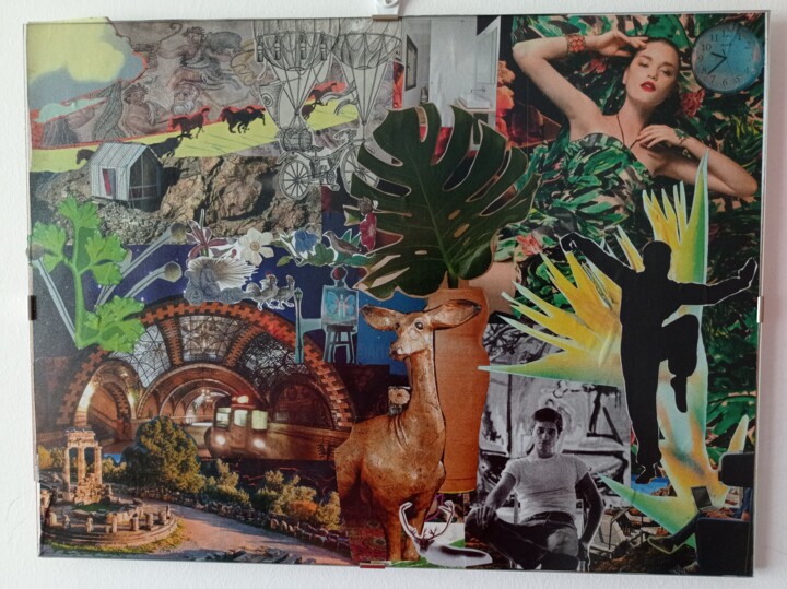 Collages intitolato "Kunfu" da Irene Uvebe, Opera d'arte originale, Collages