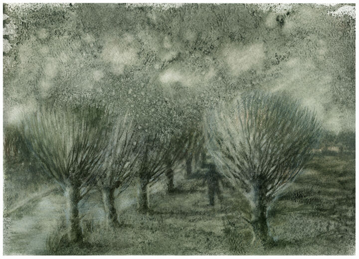Zeichnungen mit dem Titel "Landscape with Van…" von Irene Vlassova, Original-Kunstwerk