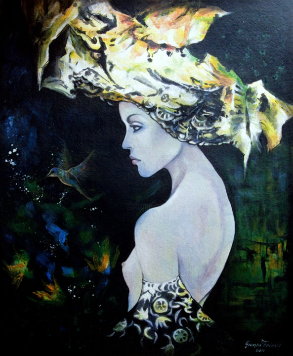 Schilderij getiteld "Ohne Titel" door Grazyna Federico, Origineel Kunstwerk, Acryl