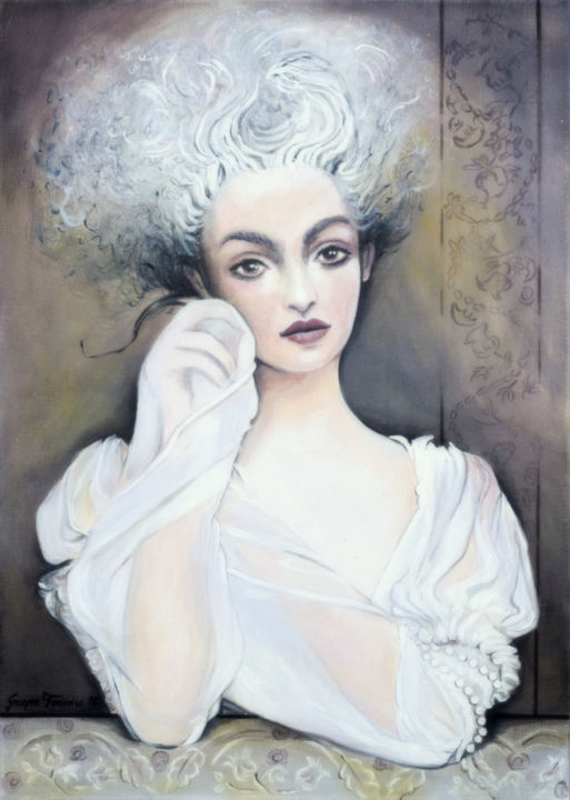 Painting titled "Bianca" by Grazyna Federico, Original Artwork, Acrylic