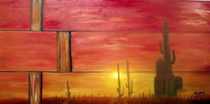 Painting titled "deserto" by Borgengas, Original Artwork, Oil
