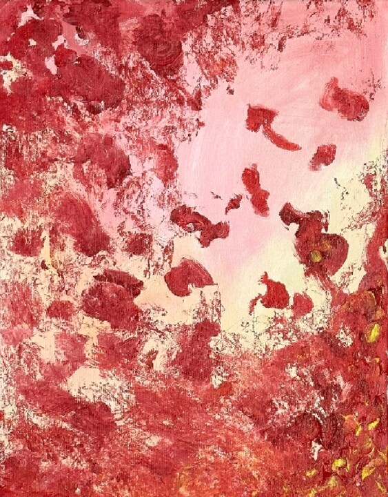 Malerei mit dem Titel "Pink sea" von Irenekerr, Original-Kunstwerk, Acryl