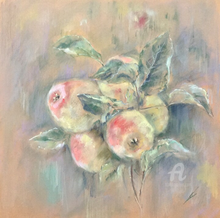 Dibujo titulada "Apples" por Irene_art, Obra de arte original, Pastel