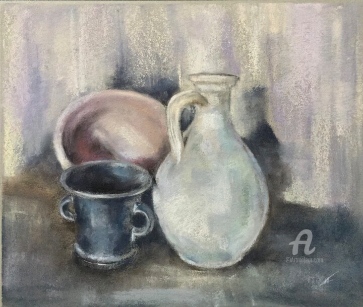 Painting titled "Kitchen still life" by Irene_art, Original Artwork, Pastel