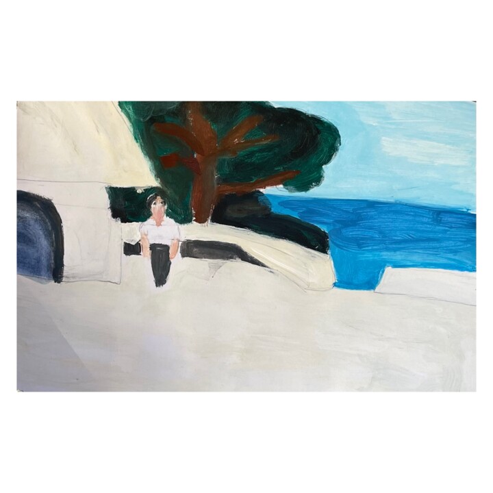 Painting titled "Beach paintings" by Irfan Ajvazi, Original Artwork, Acrylic