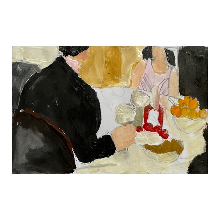 Malerei mit dem Titel "Dinner artwork" von Irfan Ajvazi, Original-Kunstwerk, Acryl