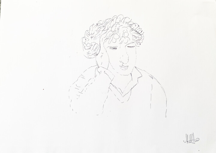 Disegno intitolato "Drawing collections…" da Irfan Ajvazi, Opera d'arte originale, Pennarello