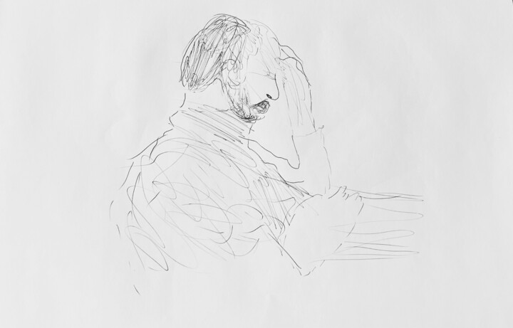 Dessin intitulée "Reading drawings" par Irfan Ajvazi, Œuvre d'art originale, Encre