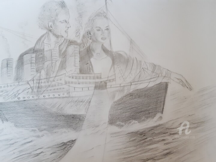 Рисунок под названием "Титаник" - Irina Androsova, Подлинное произведение искусства, Графит