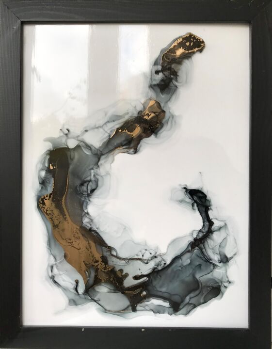 Картина под названием "Дымка" - Ирина Асмоловская, Подлинное произведение искусства, Чернила Установлен на Деревянная панель